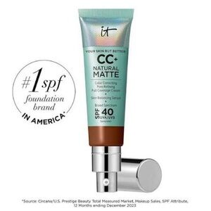 IT Cosmetics CC+ Oil-Free Matte Foundation SPF 40 | Deep | 1.08 oz | New in Box